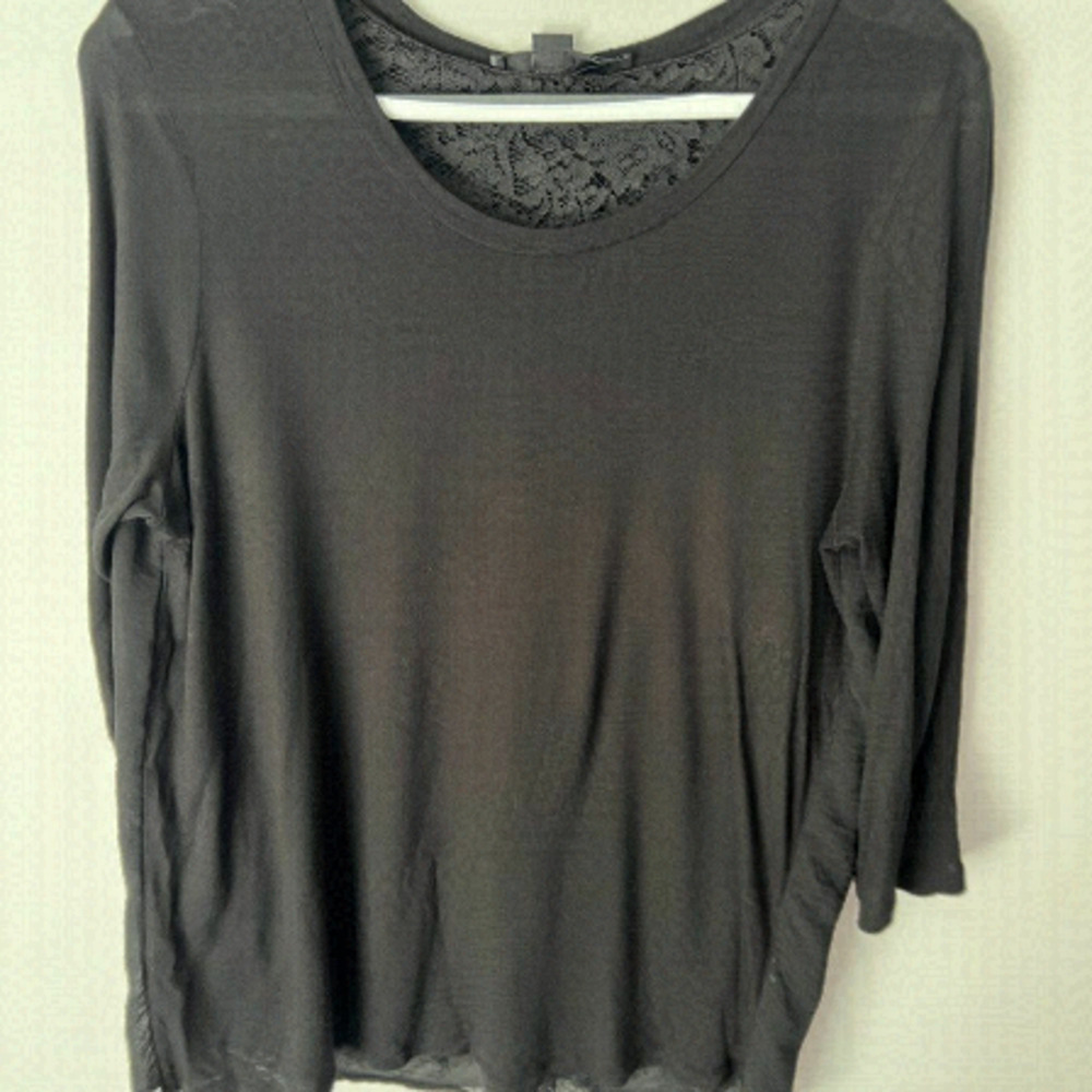 𝅺EUC Seventy Top withy Lace Back, Black, Size 46 IT, 10 US